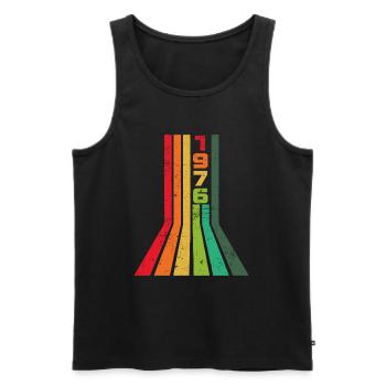 Vintage 1976 - Männer Premium Bio Tank Top - Schwarz - Vorne - Michal (187cm)