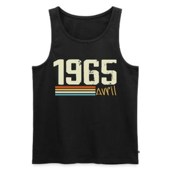 Born in April 1965 - Men's Premium Organic Tank Top - black - Front - Michal (187cm)