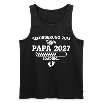 Beförderung zum Papa 2027 – Schwangerschaft - Männer Premium Bio Tank Top - Schwarz - Vorne - Michal (187cm)