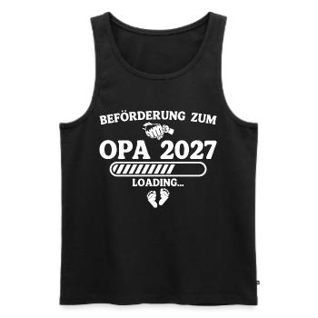 Beförderung zum Opa 2027 – Schwangerschaft - Männer Premium Bio Tank Top - Schwarz - Vorne - AI Model Male 178 light (178cm)