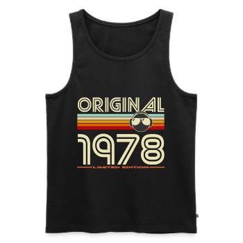 Original 1978 Retro Helmet - Men's Premium Organic Tank Top - black - Front - AI Model Male 178 light (178cm)