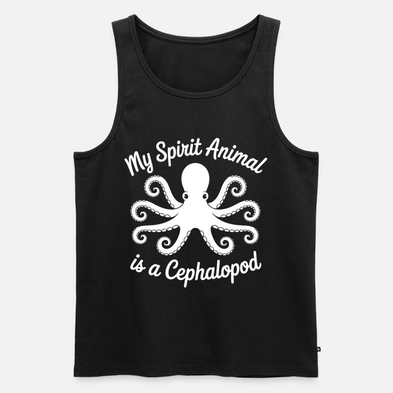 Oktopus Minimal Art - Männer Premium Bio Tank Top - Schwarz