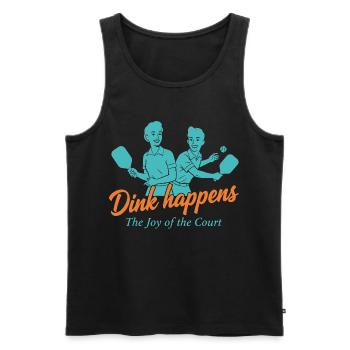 Pickleball Funny Player Dink Happens Joy Of The - Men's Premium Organic Tank Top - black - Front - Michal (187cm)