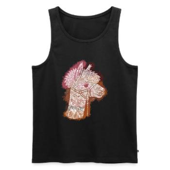 Alpaga Zentangle - Débardeur bio Premium Homme - noir - Devant - AI Model Male 178 light (178cm)