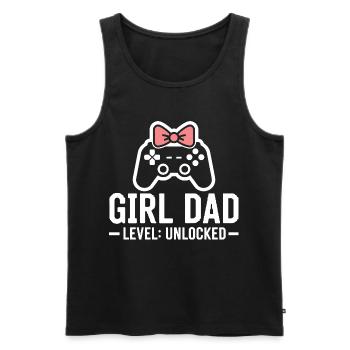 Futur papa et père biologique, fille biologique - Débardeur bio Premium Homme - noir - Devant - Michal (187cm)