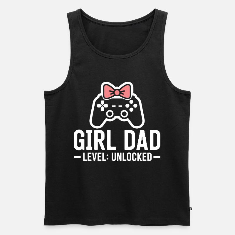 Werdender Papa & Vater, Geburt Tochter Mädchen - Männer Premium Bio Tank Top - Schwarz