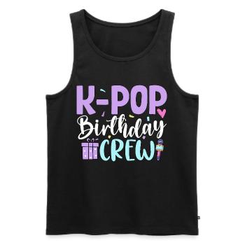 K Pop Birthday Crew - Men's Premium Organic Tank Top - black - Front - AI Model Male 178 light (178cm)