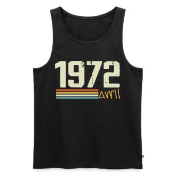 Né en avril 1972 - Débardeur bio Premium Homme - noir - Devant - AI Model Male 178 light (178cm)