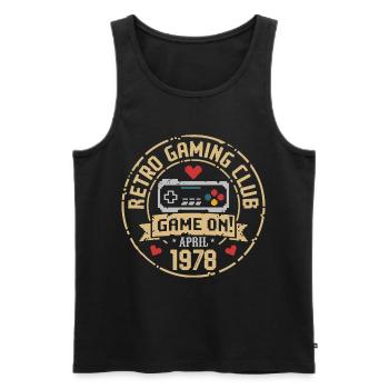 April 1978 Jubiläum April 1978 Retro - Männer Premium Bio Tank Top - Schwarz - Vorne - Michal (187cm)