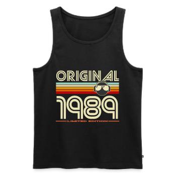 Original 1989 Retro Helmet - Men's Premium Organic Tank Top - black - Front - AI Model Male 178 light (178cm)