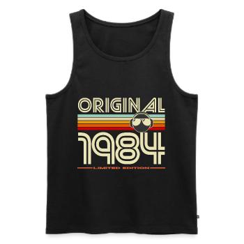 Original 1984 Édition Limitée - Débardeur bio Premium Homme - noir - Devant - AI Model Male 178 light (178cm)