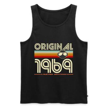 Original 1969 Retro Edition - Débardeur bio Premium Homme - noir - Devant - AI Model Male 178 light (178cm)