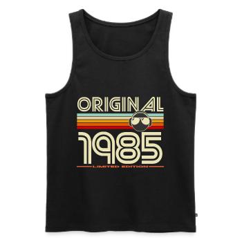 Originale Retro Limited Edition von 1985 - Männer Premium Bio Tank Top - Schwarz - Vorne - Michal (187cm)