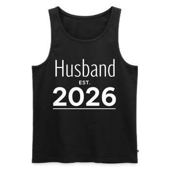 Husband 2026 Wedding Groom - Men's Premium Organic Tank Top - black - Front - AI Model Male 178 light (178cm)