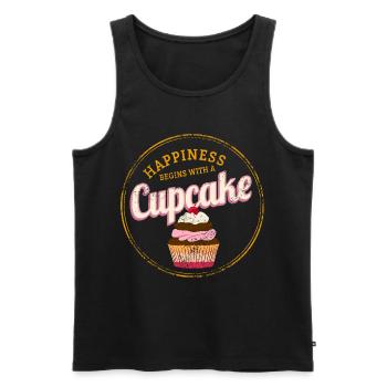 Cupcake Dessert Koch Vintage Kuchen Retro Design - Männer Premium Bio Tank Top - Schwarz - Vorne - Michal (187cm)