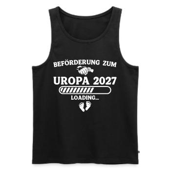 Beförderung zum Uropa 2027 – Schwangerschaft - Männer Premium Bio Tank Top - Schwarz - Vorne - Michal (187cm)