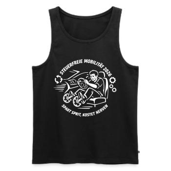 Steuerfreie Mobilität 2026 Spart Sprit - Männer Premium Bio Tank Top - Schwarz - Vorne - AI Model Male 178 light (178cm)