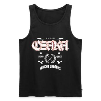 Design de streetwear vintage Asanoha au Japon - Débardeur bio Premium Homme - noir - Devant - Michal (187cm)