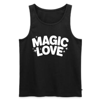 Magische Liebe Schriftzug - Männer Premium Bio Tank Top - Schwarz - Vorne - AI Model Male 178 light (178cm)