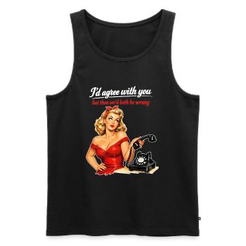Pin-up Girl: Sarcasm & Eye Rolling Retro Style - Men's Premium Organic Tank Top - black - Front - AI Model Male 178 light (178cm)