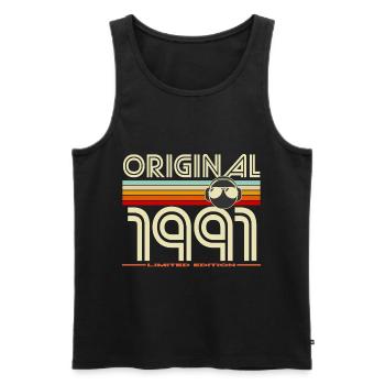 Original 1991 Retro Edition - Men's Premium Organic Tank Top - black - Front - AI Model Male 178 light (178cm)