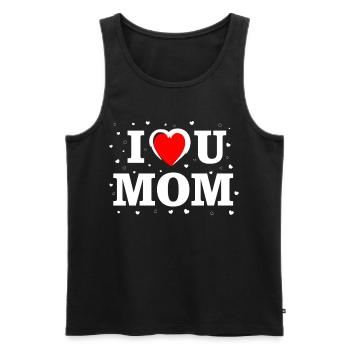 Chemise cœur de maman Je t’aime - Débardeur bio Premium Homme - noir - Devant - Michal (187cm)