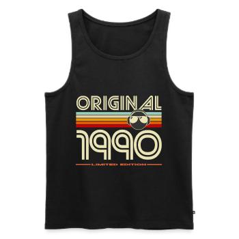 Originale Vintage-Edition von 1990 - Männer Premium Bio Tank Top - Schwarz - Vorne - AI Model Male 178 light (178cm)