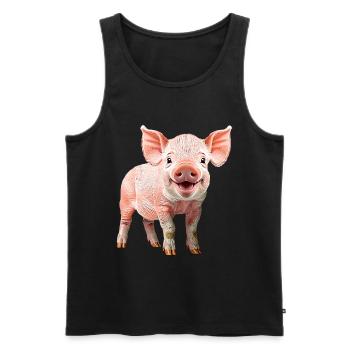 Ferkel - Männer Premium Bio Tank Top - Schwarz - Vorne - Michal (187cm)