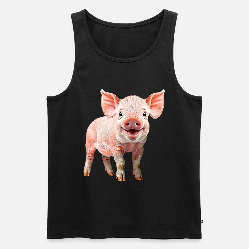 Ferkel - Männer Premium Bio Tank Top - Schwarz
