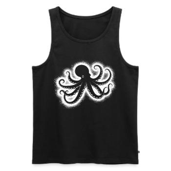 Oktopus Herren Kinden Jungen Krake - Männer Premium Bio Tank Top - Schwarz - Vorne - Michal (187cm)