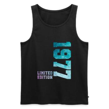 1977 Limited Edition 49-jähriges Jubiläum - Männer Premium Bio Tank Top - Schwarz - Vorne - Michal (187cm)