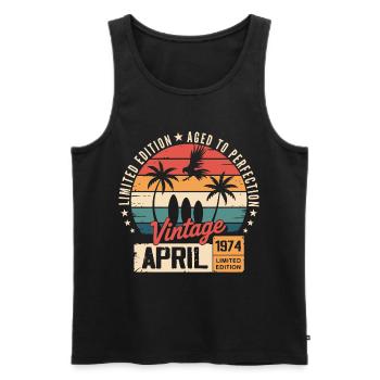1974 April Geburtstagslegende April 1974 - Männer Premium Bio Tank Top - Schwarz - Vorne - Michal (187cm)