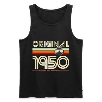 Original 1950's Retro Headphones - Men's Premium Organic Tank Top - black - Front - AI Model Male 178 light (178cm)