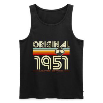 Originale Vintage-Edition von 1951 - Männer Premium Bio Tank Top - Schwarz - Vorne - AI Model Male 178 light (178cm)