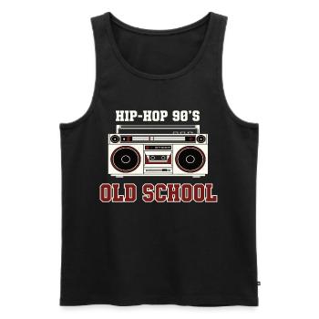 Vinyle DJ Hip-Hop des années 90 Old School - Débardeur bio Premium Homme - noir - Devant - AI Model Male 178 light (178cm)