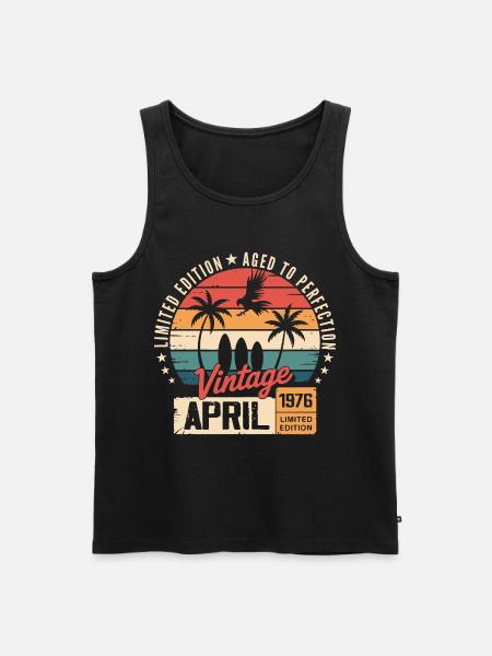 1976 April Birthday Legend April 1976 - Men's Premium Organic Tank Top - black