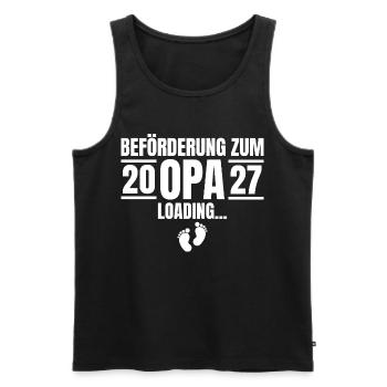 Beförderung zum Opa 2027 Loading - Männer Premium Bio Tank Top - Schwarz - Vorne - Michal (187cm)