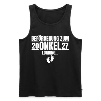 Beförderung zum Onkel 2027 Loading - Männer Premium Bio Tank Top - Schwarz - Vorne - AI Model Male 178 light (178cm)