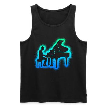 Piano Pianist Jungen Herren Kinder Klavier - Männer Premium Bio Tank Top - Schwarz - Vorne - Michal (187cm)