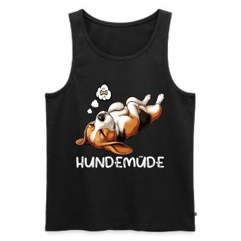 Hundemüde Beagle Beaglebesitzer Beaglehalter - Männer Premium Bio Tank Top - Schwarz - Vorne - AI Model Male 178 light (178cm)