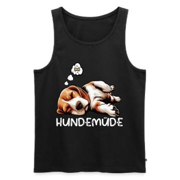 Hundemüde Beagle Beaglebesitzer Beaglehalter - Männer Premium Bio Tank Top - Schwarz - Vorne - AI Model Male 178 light (178cm)