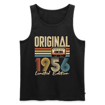 70th birthday, 70 years, original 1956 - Men's Premium Organic Tank Top - black - Front - Michal (187cm)