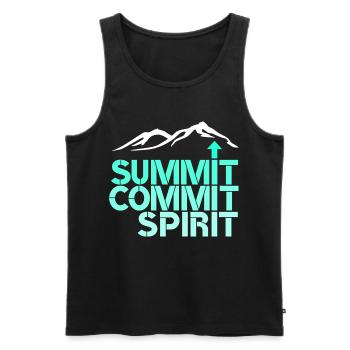 Spirit Commit Summit - Men's Premium Organic Tank Top - black - Front - AI Model Male 178 light (178cm)