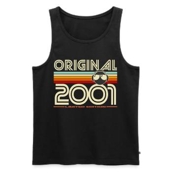 Original 2001 Édition Limitée Retro - Débardeur bio Premium Homme - noir - Devant - AI Model Male 178 light (178cm)