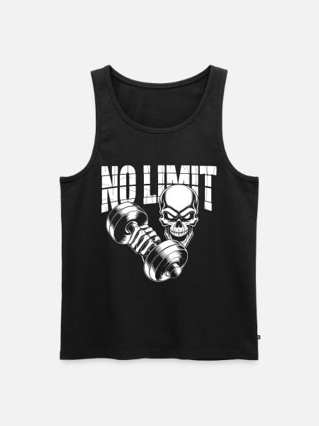 No Limit Skull Bodybuilding - Men's Premium Organic Tank Top - black