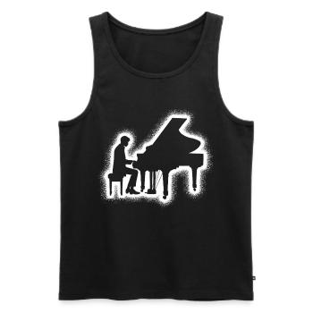 Piano Pianist Herren Jungen Kinder Klavier - Männer Premium Bio Tank Top - Schwarz - Vorne - Michal (187cm)