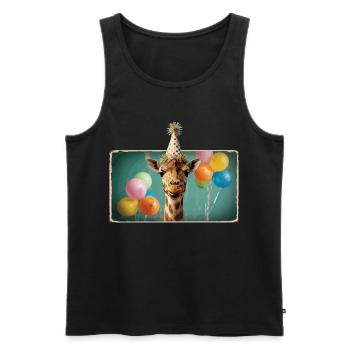 Giraffe Animals Zoo Party Jungle Zoo Birthday - Men's Premium Organic Tank Top - black - Front - AI Model Male 178 light (178cm)