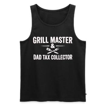 Grillmaster Dad Tax Collector - Men's Premium Organic Tank Top - black - Front - Michal (187cm)