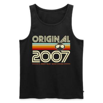 Original 2007 Édition Rétro - Débardeur bio Premium Homme - noir - Devant - AI Model Male 178 light (178cm)