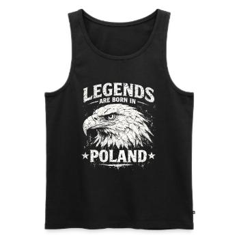 Polen Legende: Weißer Adler – Stolz & Tradition - Männer Premium Bio Tank Top - Schwarz - Vorne - AI Model Male 178 light (178cm)